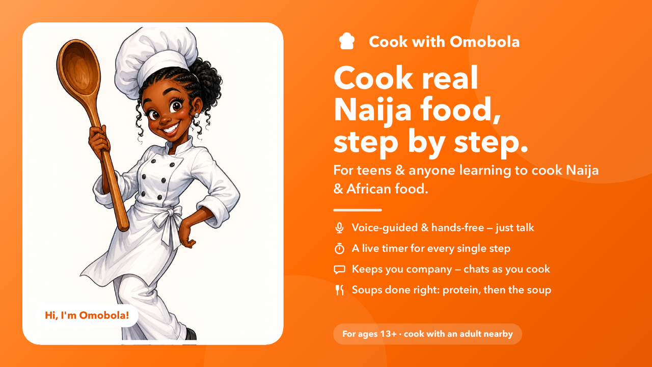 Cook real Nigerian food, step by step, with Omobola